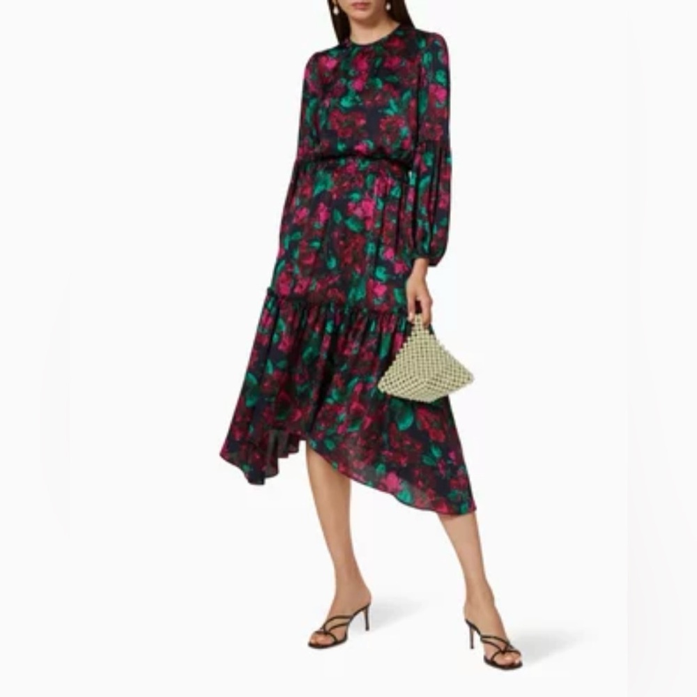 Floral Black and Pink Women's Dress